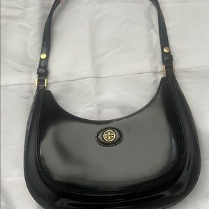 Tory Burch Black Patent Leather Shoulder Bag